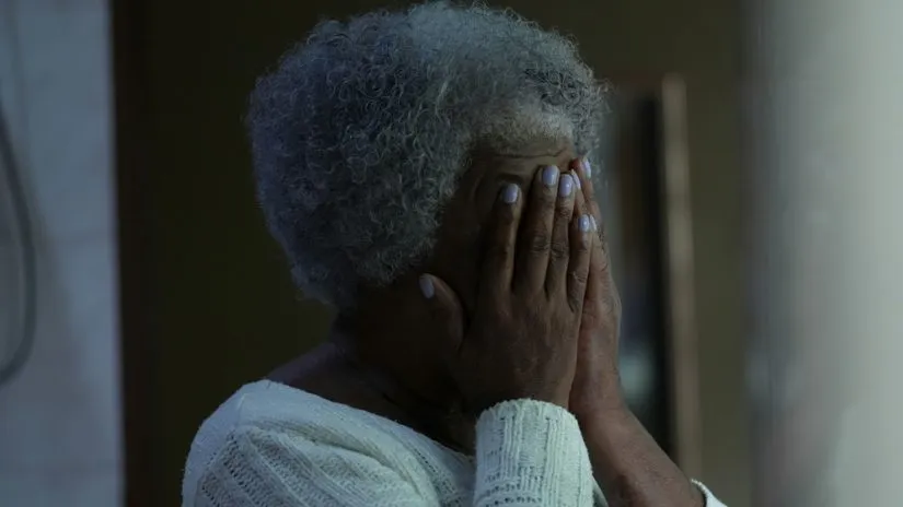 Photo of a Depressed Old Woman-img
