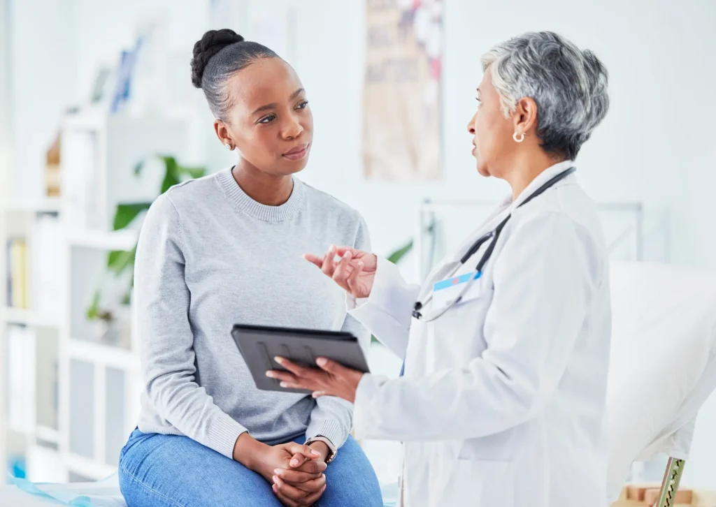 A person getting checked out by a doctor after an accident.