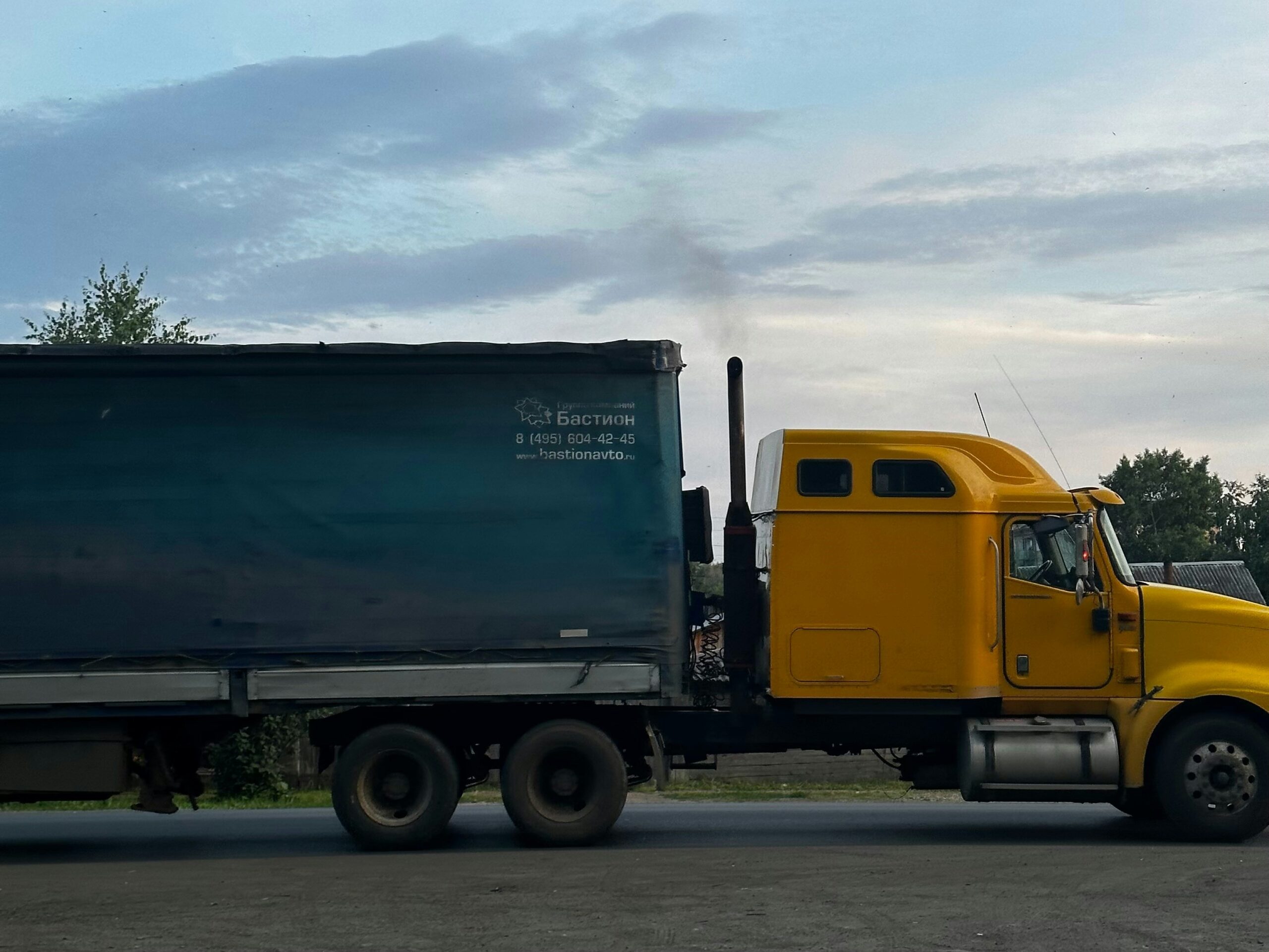 truck parked on the road